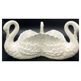 Ceramic Three Swan Figural Planter
