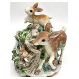 Fitz & Floyd Peaceable Kingdom Deer & Rabbit Box
