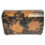 Chinoiserie Decorative Lacquer Box Bronze Clasp