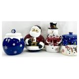 4pc Vintage Ceramic Christmas Cookie Jars