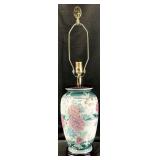Chinoiserie Floral Porcelain Vase Lamp