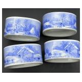 4pc Currier & Ives Homestead Winter Napkin Rings