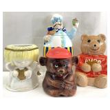 4pc Vintage Ceramic Cookie Jars