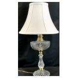 Baccarat(?) Converted Kerosene Crystal Table Lamp