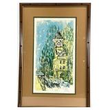 Signed New Bern, NC 1976 Clock Tower Art