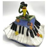 Michigan J. Frog & Piano Original Pottery Planter