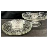 Indiana Glass Spring Garden Stand, Chip & Dip