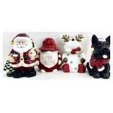 4 Christmas Cookie Jars