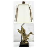 Vintage Brass Flying Duck Table Lamp