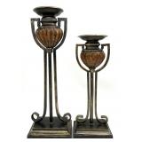 2pc Tall Pillar Candle Holders