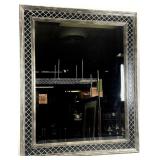 Black Lattice Pattern Beveled Wall Mirror
