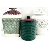 3 Cookie Jars, Pfaltzgraff Jamberry & More