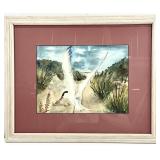 Seaside Shorebird & Snail Watercolor Painting