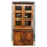 Antique Walnut Stepback China Cabinet