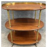 Oval Mahogany 3 Tier Stand