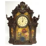 Antique Mid-1800s Cast Iron Mantel Clock