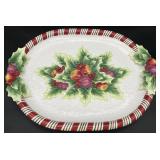 Fitz & Floyd Peppermint Teddy 19 " Oval Serving