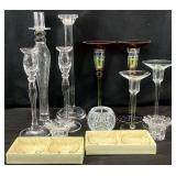 Crystal & Glass Candlesticks / Candle Holders