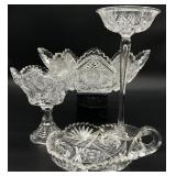 4pc Antique American Brilliant Period Cut Glass