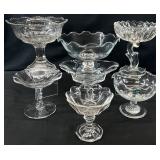 7 Antique / Vintage Glass Compote Dishes