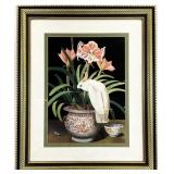 Cockatoo & Amaryllis Chinoiserie Style Art Print