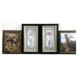 4pc Vintage Framed Art Prints