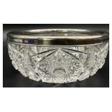 Gorham Sterling Rim American Brilliant Cut Glass