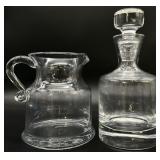 2pc Blown Glass Decanter & Pitcher