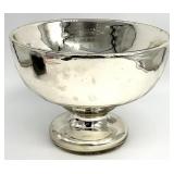 Large 19th C Mercury Glass Footed Centerpiece Bowl