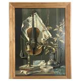 Vintage Violin Still Life Paint by Number Painting