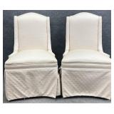 Pair Upholstered Parsons Chairs