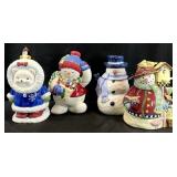 4 Ceramic Christmas Cookie Jars