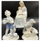 3pc Vintage Porcelain Figurines