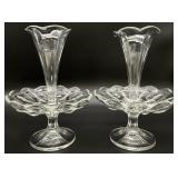 2 Antique EAPG Glass Epergnes