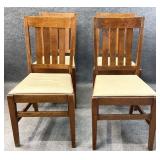 4 Antique Oak Mission Style Chairs
