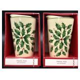 2pc Lenox Holiday Travel Mugs & Ceramic Lids
