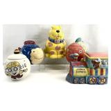 5pc Vintage Ceramic Cookie Jars