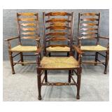 Set of 4 French Ladder Back Chairs