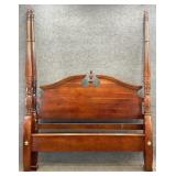 Queen Rice Carved Four Post Bed