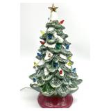 Vintage Light-Up Ceramic Christmas Tree on Stand