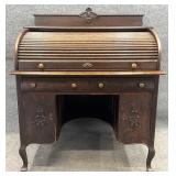 Antique Oak Roll Top Desk