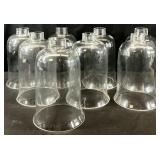 8pc Crystal Glass 10in Hurricane Candle Shades