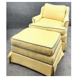 Custom Upholstered Club Chair & Ottoman
