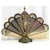 Victorian Brass Peacock Fireplace Screen