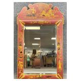 Chinoiserie Painted Wall Hanging Mirror