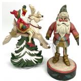 2pc House of Hatten Vintage Santa Figure & Music