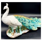 Glazed Ceramic Peacock Figure