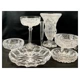 Asst Crystal Glass Vases, Dishes & More