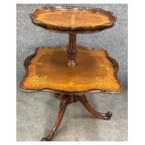 Inlaid Mahogany 2 Tier Dumbwaiter