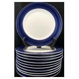 11pc Presenttense Blue Rim Service Charger Plates